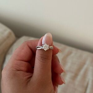 Round moissanite engagement ring